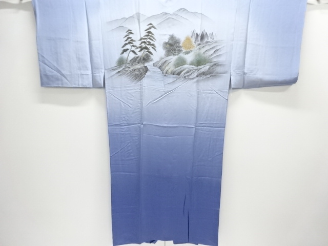 JAPANESE KIMONO / JUBAN () / TREE LANDSCAPE PATTERN A DISTANT MOUNTAIN
